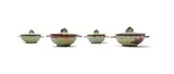 Linn Ware & Ceramic Studio, Lidded soup bowls, four, glazed earthenware