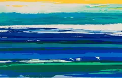 Nils Burwitz, Abstract Seascape, 1973, colour screenprint on paper