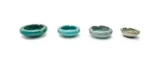 Linn Ware & Ceramic Studio, Blue and green ashtrays, four, glazed earthenware