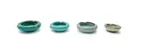 Linn Ware & Ceramic Studio, Blue and green ashtrays, four, glazed earthenware