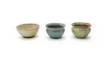 Linn Ware & Ceramic Studio, Bowls with rust rims, three, glazed earthenware