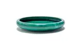 Linn Ware & Ceramic Studio, Shallow green bowl with rounded rim, glazed earthenware