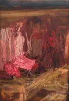 Abstract II by Hannes du Plessis, oil on board, offered Aug 2025
