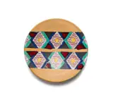 Kalahari Studio, Plate with Ndebele diamond decoration, terracotta with overglaze slip trail decoration