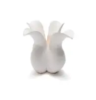 Astrid Dahl, Four petal floral vessel, 2009, white earthenware