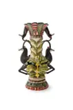 Vase with sable and parrot decoration by Sabelo Khoza and Senzo Ntshalintshali, 2015, painted and glazed ceramic, offered Jul 2025
