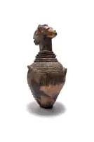 Deborah Bell, Crying Pot, Crying Pots Series, 1998, terracotta, kiln and pit fired, fat, wax and charcoal