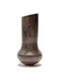 Madoda Fani, Tall vessel with incised and relief detail I, 2019, burnished and smoke-fired earthenware