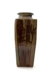 Tim Morris, Floor vase with bamboo and flower decoration, painted and reduction-fired stoneware