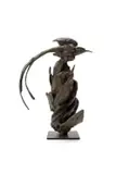 Dylan Lewis, Cape Sugarbird (S341), bronze with a brown patina, on a granite base