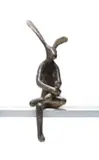 Guy Du Toit, Seated Hare with Wine Glass, 2020, bronze with a green and rust patina