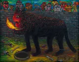 Norman Catherine, Wild Dog-Man Show, 1991, oil on canvas