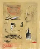 Deborah Bell, We Do Not Travel Anywhere, We Become Everywhere, 2002, hand-coloured dry point etching with chine collé on paper