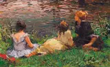 Mother and Children by Adriaan Boshoff, oil on canvas laid down on board, sold Jul 2025