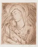 Irma Stern, Mother and Child, 1951, etching on paper