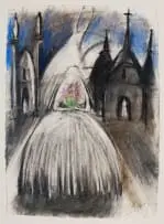 Beezy Bailey, Warriors, Brides, Priests, Women, Trees, 1993, charcoal and pastel on paper
