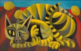 Nicolaas Maritz, Cat, oil on board