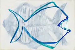 Claudia Shneider, Serious Supper, gouache on canvas