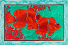 Mark Enslin, Two Clownfish, oil on board