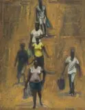 Gerald Tabata, People, 2024, oil on board