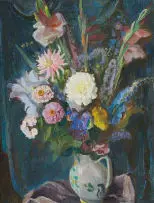 Alfred Krenz, Flowers in a Jug, 1947, oil on canvas