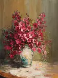 Mari Vermeulen-Breedt, Cherry Blossoms in a Vase, 1979, oil on canvas laid down on board