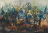 Paul du Toit, Forest Scene, oil on canvas laid down on board