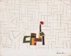 Hannes Harrs, Kuba 21, 1993, mixed media on board