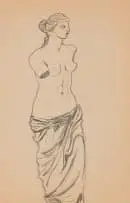 Venus de Milo by Alexis Preller, pencil on paper, sold Jul 2025