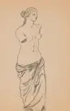 Alexis Preller, Venus de Milo, pencil on paper