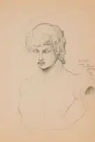 Antinous, Favori de L'Empereur Hadrien (Antinous, Favourite of the Emperor Hadrien) by Alexis Preller, pencil on paper, sold Jul 2025