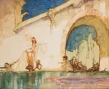 William Timlin, Caprice, 1936, watercolour on paper laid down on board