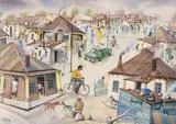Phaswane David Mogano, Alexandra Tship (sic), 1985, watercolour on paper
