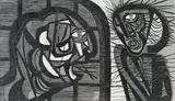 Cecil Skotnes, Before the Citadel, from The White Monday Disaster Portfolio, 1975, woodcut on paper