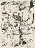 Irma Stern, From the Visionen Portfolio (Seated Man), 1920, lithograph on paper