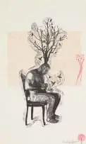 Christiaan Diedericks, Gentle Pejorative I, 2011, linocut and mixed media on paper