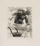 William Kentridge, Double Shift On Weekends Too, Industry and Idleness Series, 1987, etching on paper
