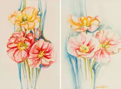 Anna Vorster, Flowers, two, 1981, watercolour on paper