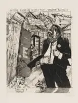 William Kentridge, Buying London with the Trust Money, 1987, etching on paper