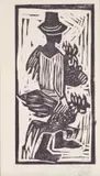 Peter Clarke, Man with Two Chickens, Greeting Card