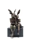 Carol Cauldwell, Valentines, bronze with green and brown patina, on a painted steel base