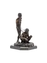 Barry Jackson, Bushman Trackers, 1997, bronze with a brown patina, on a granite base