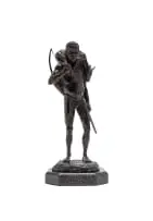 Barry Jackson, Lone Bushman Hunter, 1997, bronze with a brown patina, on a granite base
