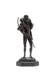 Barry Jackson, Lone Bushman Hunter, 1997, bronze with a brown patina, on a granite base