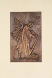 Ernest Ullmann, Figure in Relief, Greeting Card, copper, in a card mount