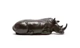 Donald Greig, Rhino, 1999, bronze with a brown patina