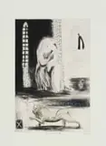 Deborah Bell, Annunciation III, drypoint, spitbite aquatint and chine collé on paper