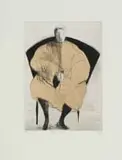 Deborah Bell, Frail Crown, drypoint and chine collé on paper