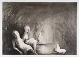 Deborah Bell, Wolf Cave, drypoint and spitebite aquatint on paper