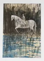 Deborah Bell, Parsifal, sugarlift aquatint, spitbite aquatint, drypoint and hand painting on paper
